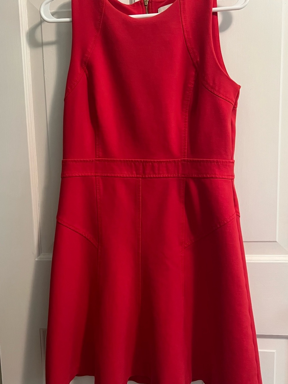 LOFT Bright Red/orange Sleeveless Fit-and-Flare Dress